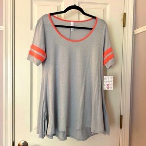 LuLaRoe Perfect Tee gray and coral